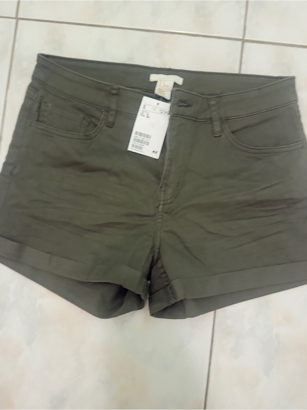 H&M High-Waist Olive Green Women’s Shorts